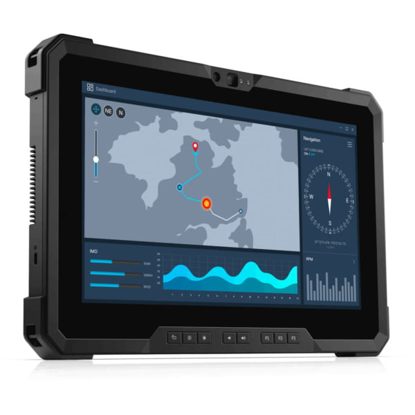 This shows the dell latitude 7220 rugged extreme tablet screen from the front right