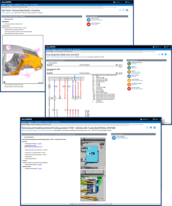 alldata components screens